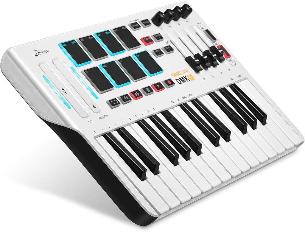 BLACK MIDI Keyboard Controller with 8 Drum Pads K3029