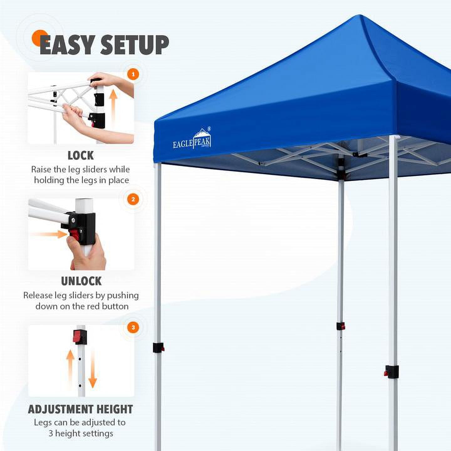 5x5ft Pop Up Canopy Tent Straight Leg Folding Shelter P73440