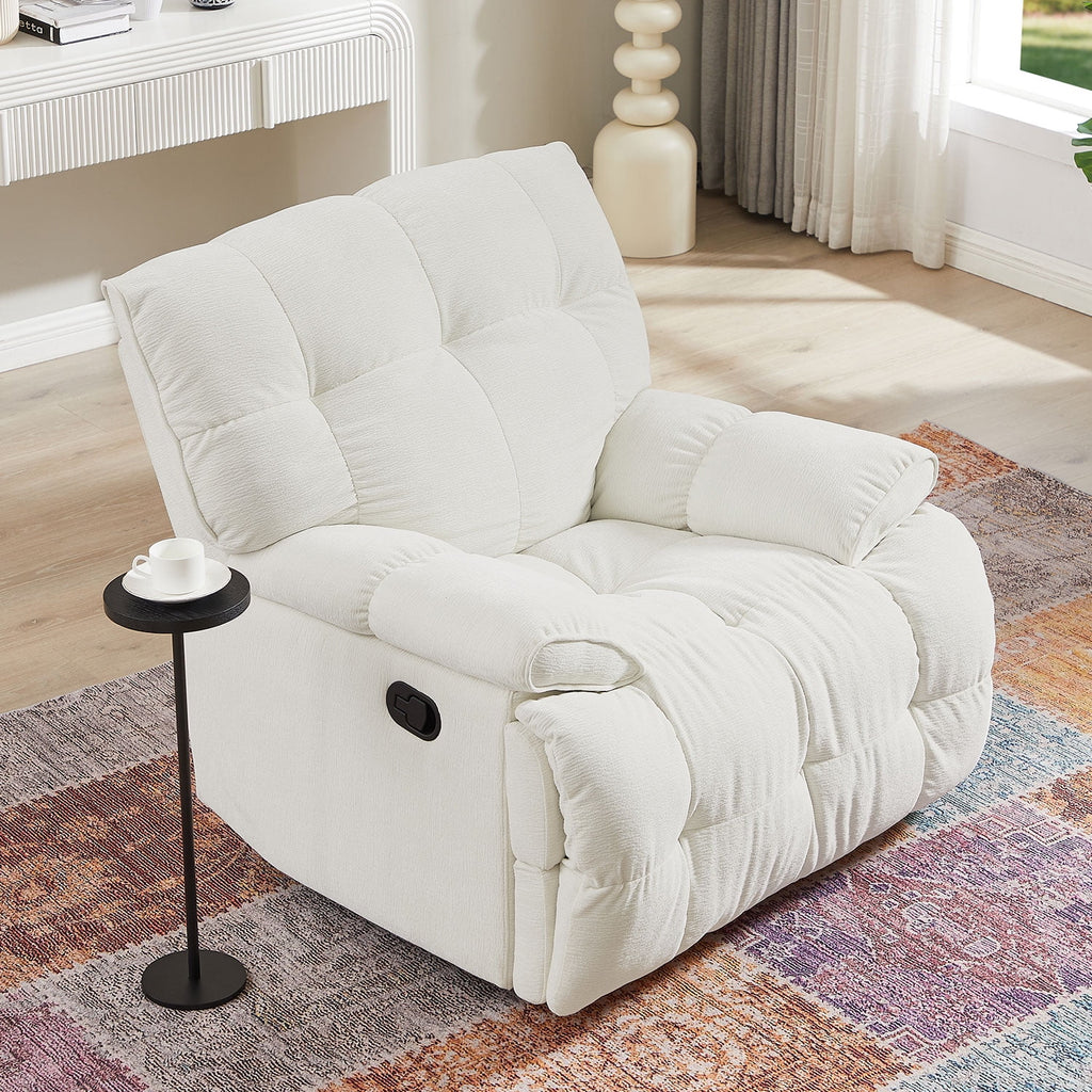 Cream Fabric Single Sofa Reclining Chair J88127