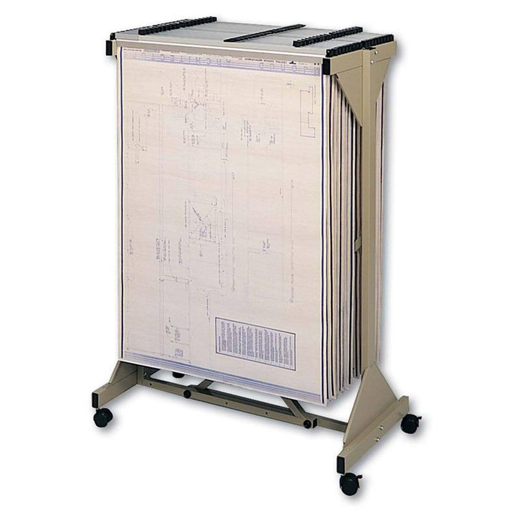 Mobile Blueprint Plan Center with 4 Casters Steel K404