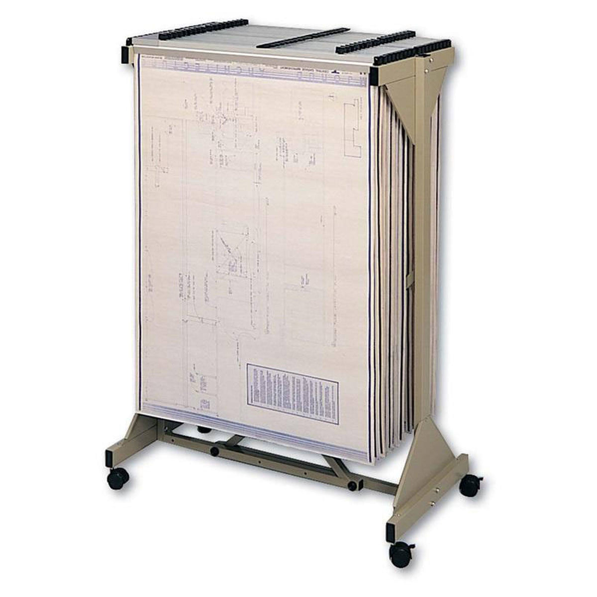 Mobile Blueprint Plan Center with 4 Casters Steel K404