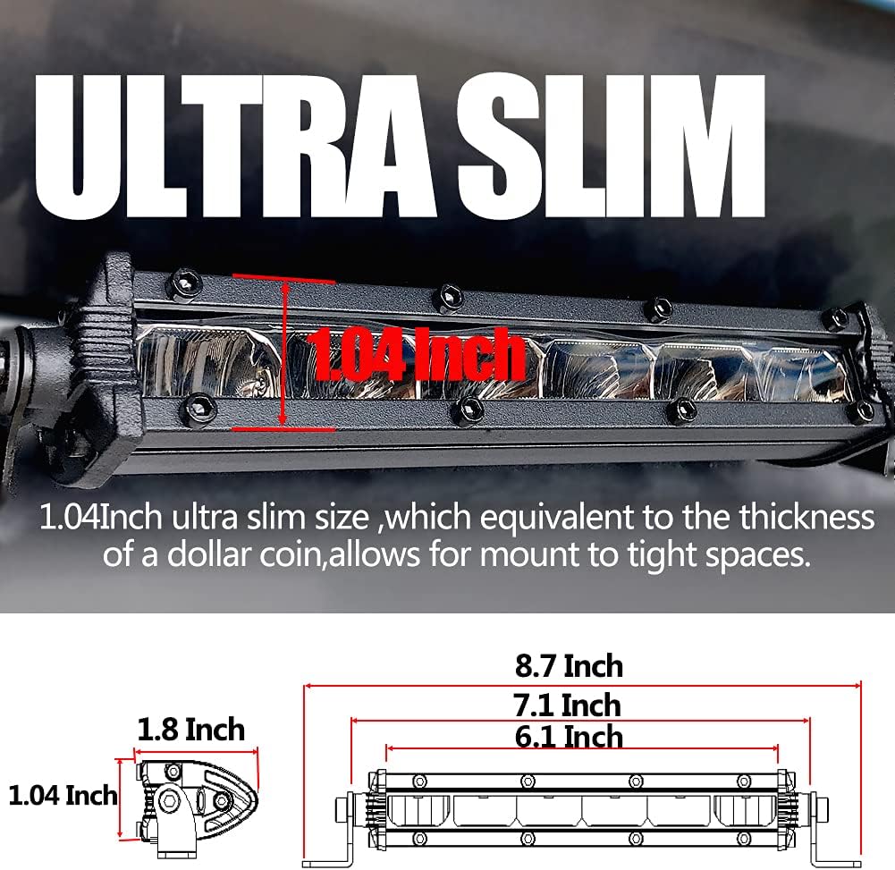 Slim 7 Inch 30W Single Row Ultra Thin LED Light Bar J8848