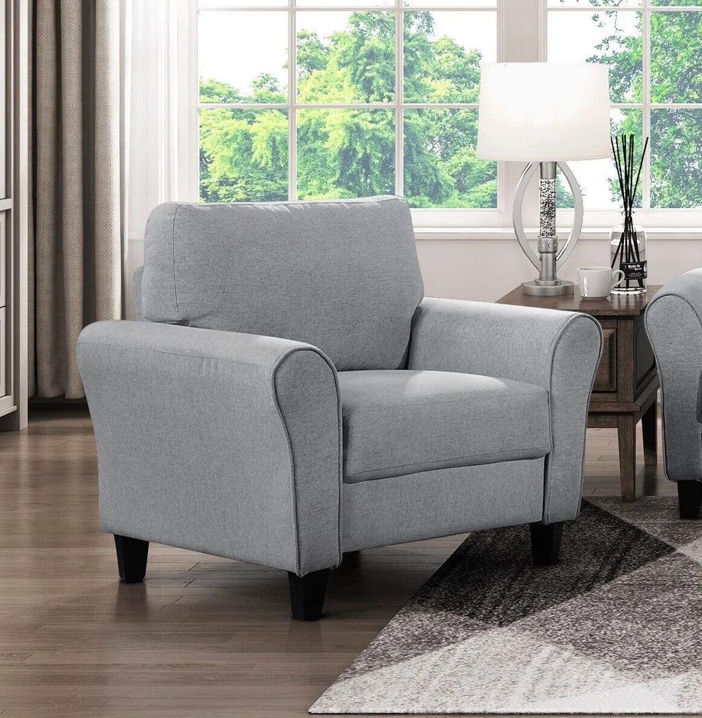 3pcs Sofa Set Dark Gray Textured Upholstered Sofa Loveseat Chair L239402
