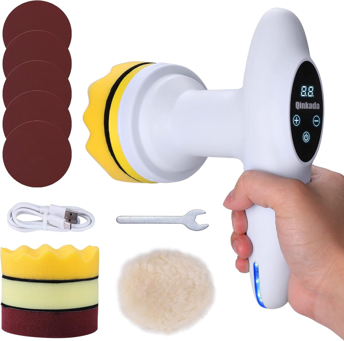 Cordless Car Buffer Polisher with 4 Polishing Pads W975