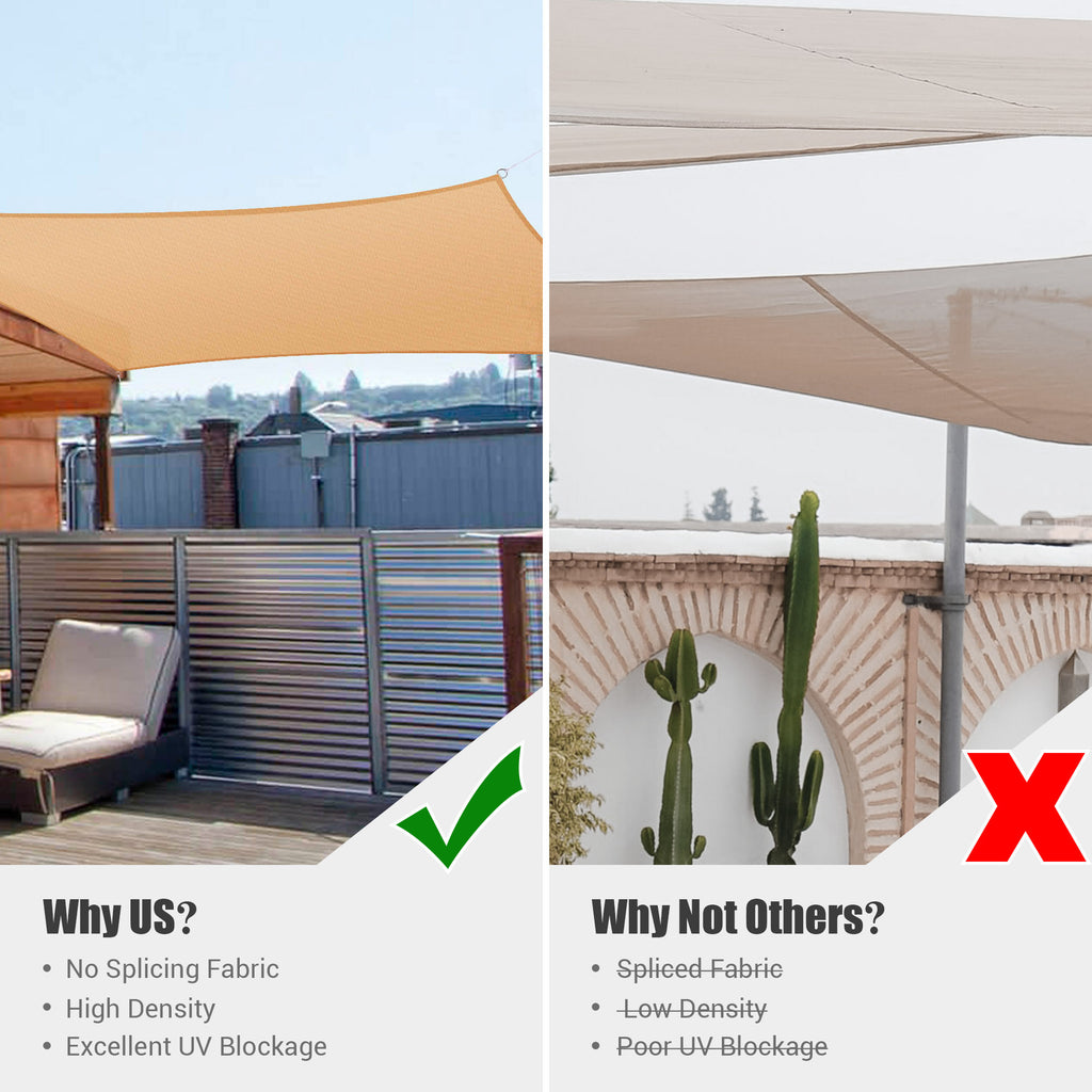10x10Ft 97% UV Block Square Shade Sail Mellow Yellow L8796