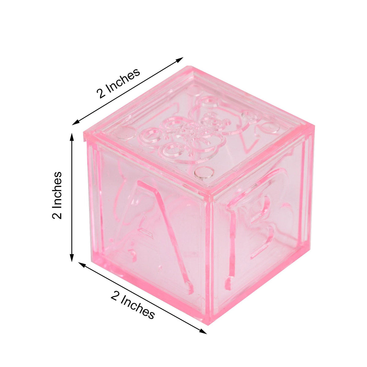 Pink Fillable Baby Blocks Party Favor Gift - 12/pk T940