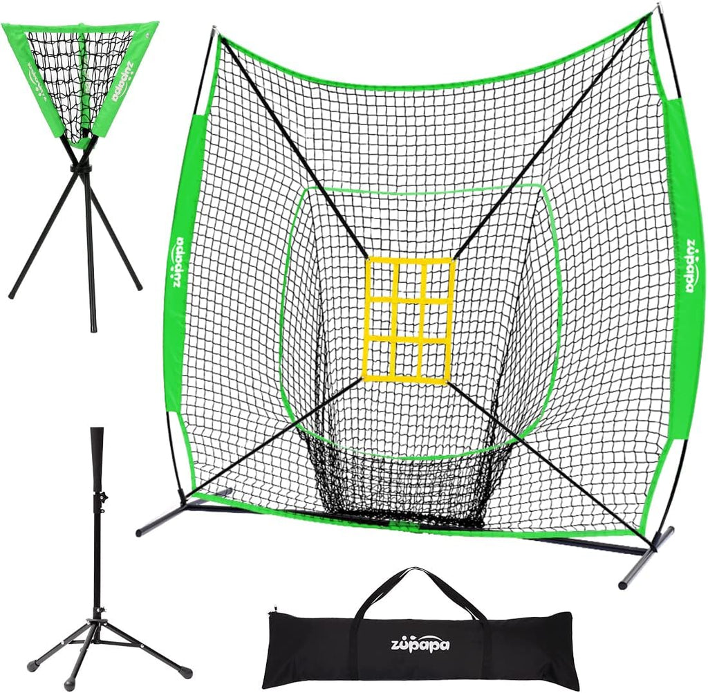 7x7 Feet Baseball Softball Hitting Pitching Net with Strike Zone J97693