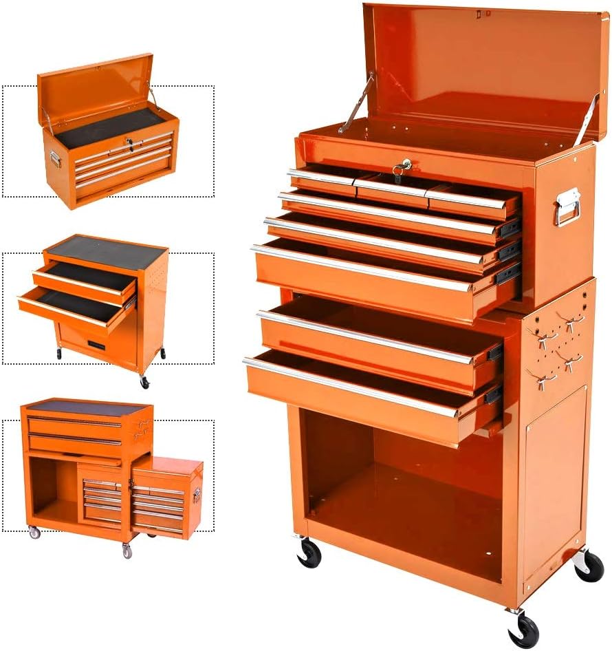 8-Drawer Rolling Tool Chest with Removable Top Box T365961