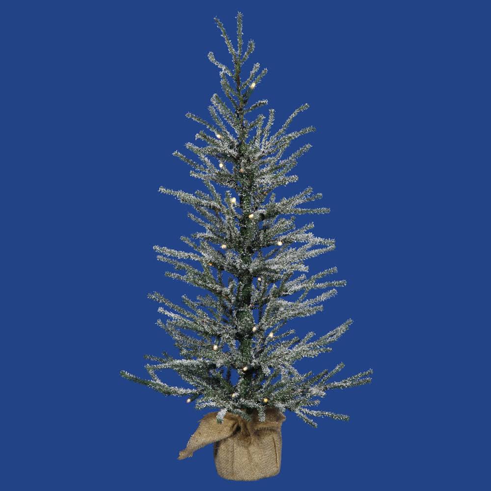 48x22 Frosted Artificial Christmas Tree with 70 Clear Lights O617