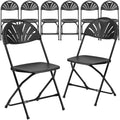 Black Plastic Fan Back Folding Chair L206