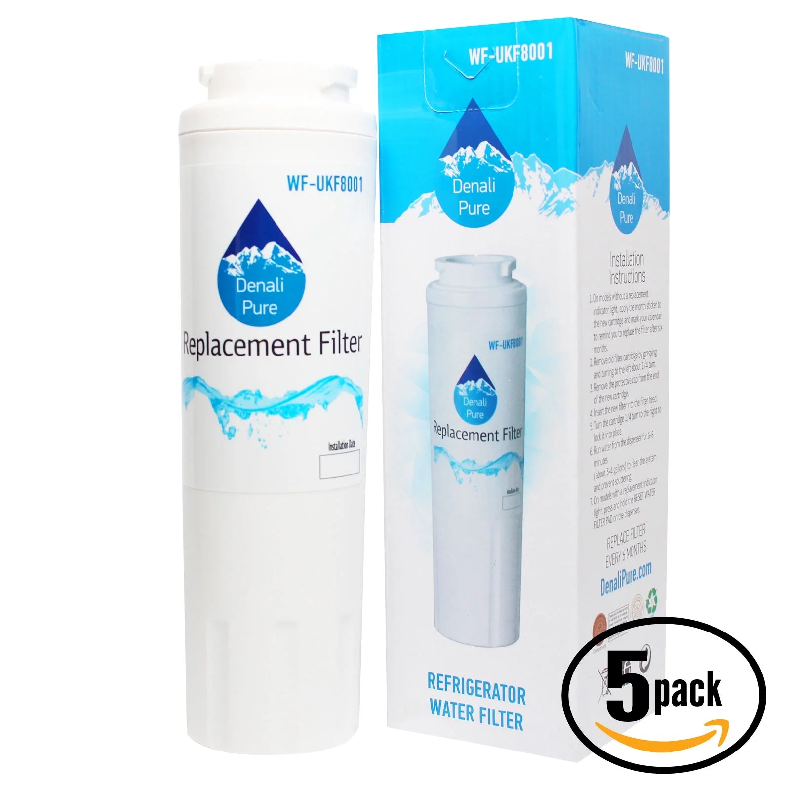 5-Pack Refrigerator Water Filter Cartridge K653
