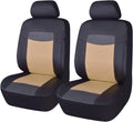 Black Leather Waterproof Car Seat Covers Full Set J356