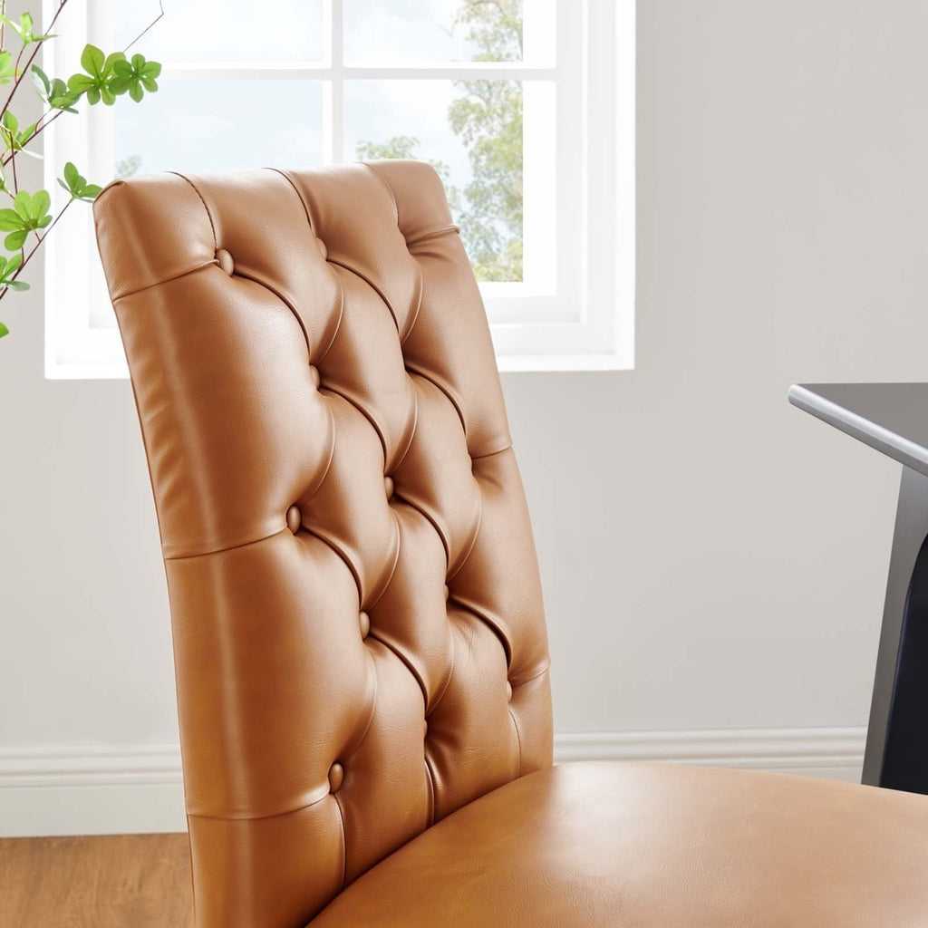 Tan Vegan Leather Dining Chair K312