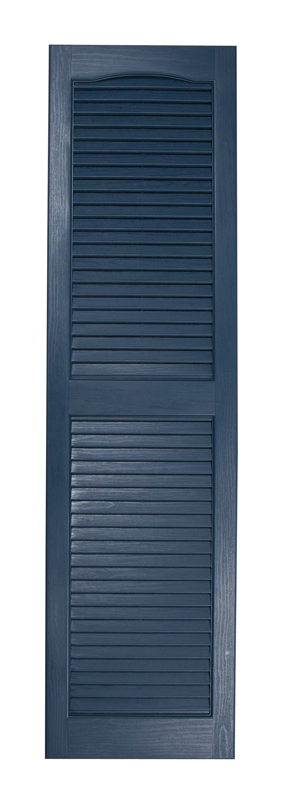 2-Pack Midnight Blue Louvered Vinyl Exterior Shutters W722