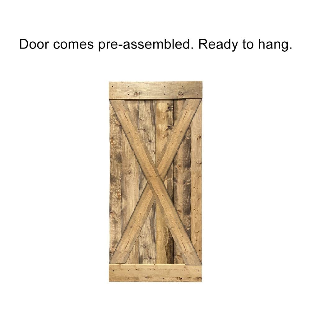 36 in. x 84 in. Espresso Stained Wood Interior Sliding Barn Door with Hardware Kit S780904