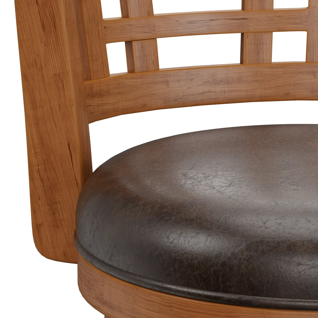 Brown Swivel Bar Stool W7138