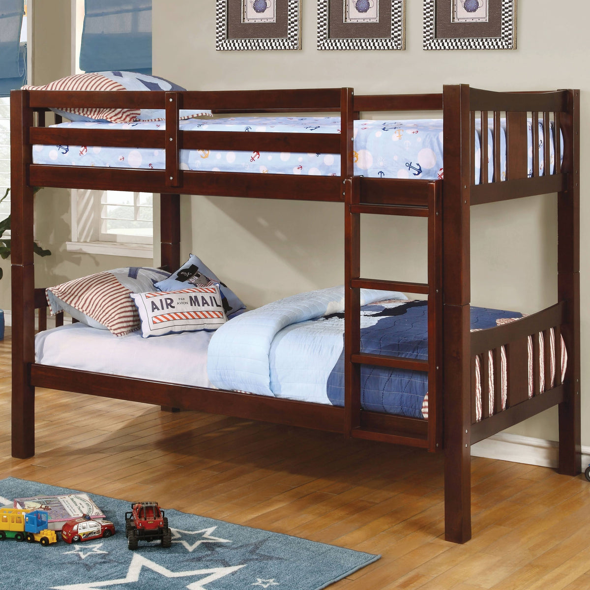 Twin Over Twin Bunk Bed Walnut I945