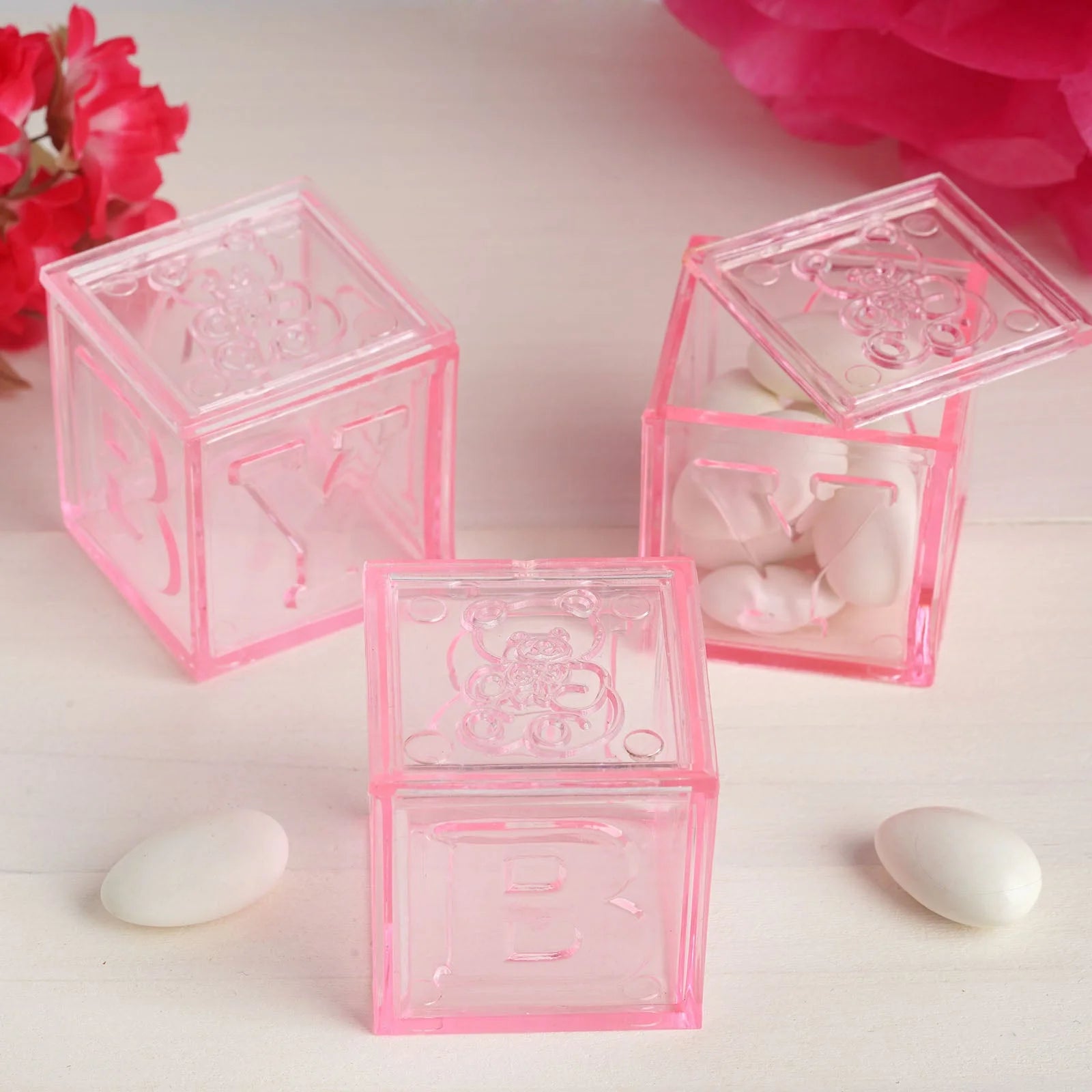 Pink Fillable Baby Blocks Party Favor Gift - 12/pk T940