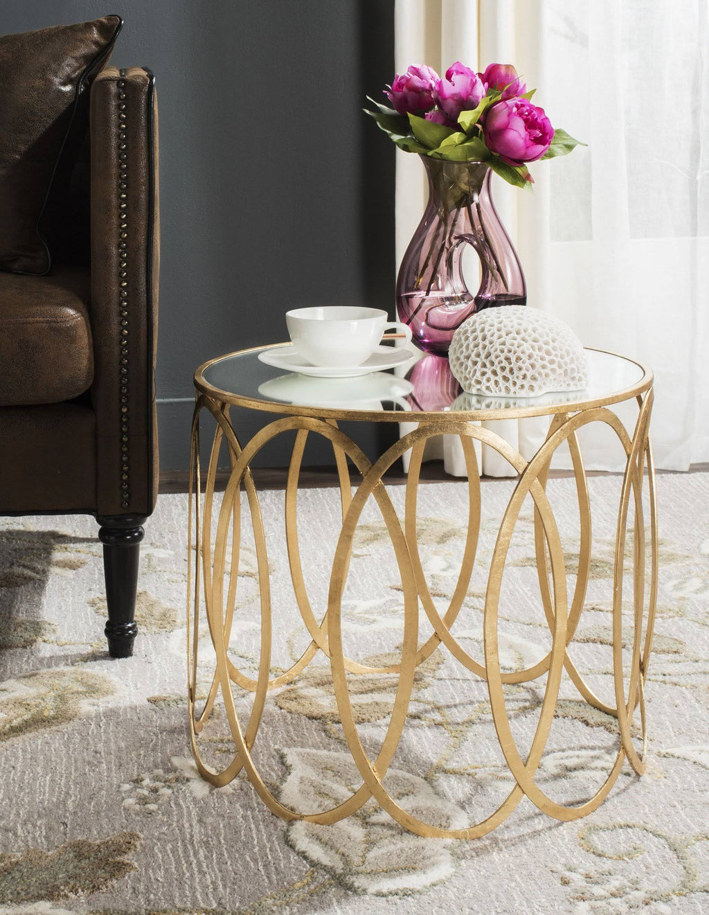 Gold Leaf Accent Table A360