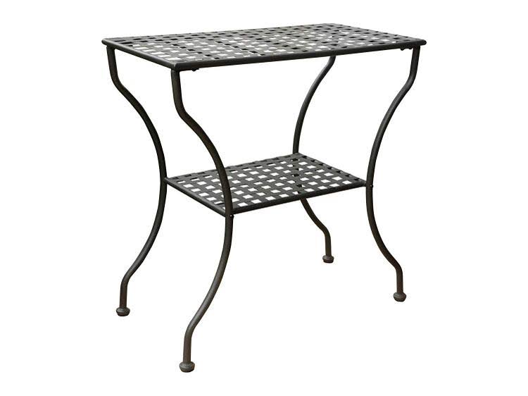 Antique Black Iron Rectangular 2 Tier Table S8406