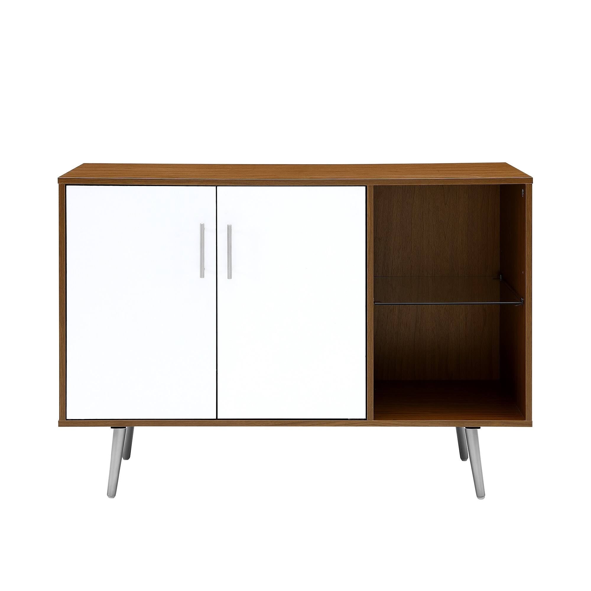 44x22 Wide Glass Laminate Wood Metal Buffet P44942