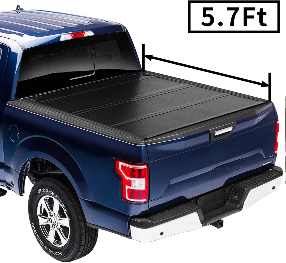 Fiberglass Hard Folding Waterproof Tonneau Cover for Ram 1500 2500 3500 5' 7" Bed L657