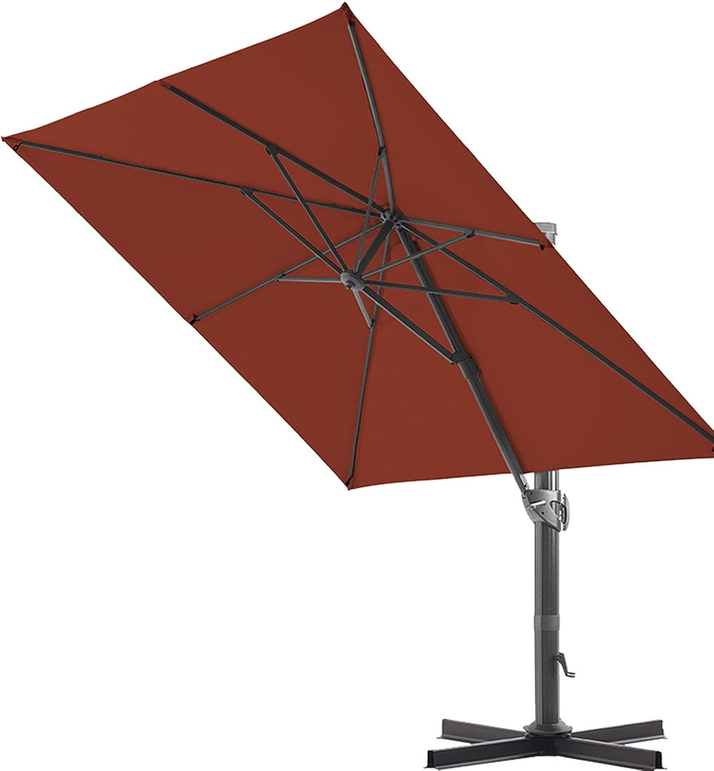 Beige 10x10 ft. Square Aluminum Cantilever Umbrella E4427