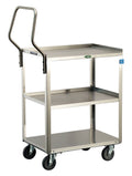 Stainless Steel Utility Cart, 3 Shelves, 500 lb. Capacity J476