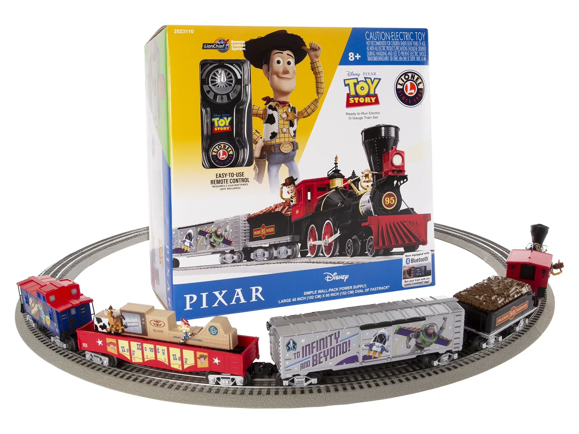 Electric O Gauge Model Train Set with Remote and Bluetooth Capability V8902