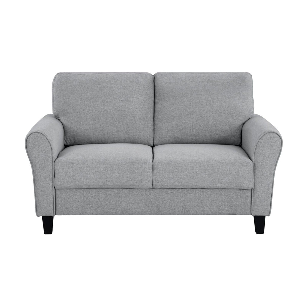 3pcs Sofa Set Dark Gray Textured Upholstered Sofa Loveseat Chair L239402
