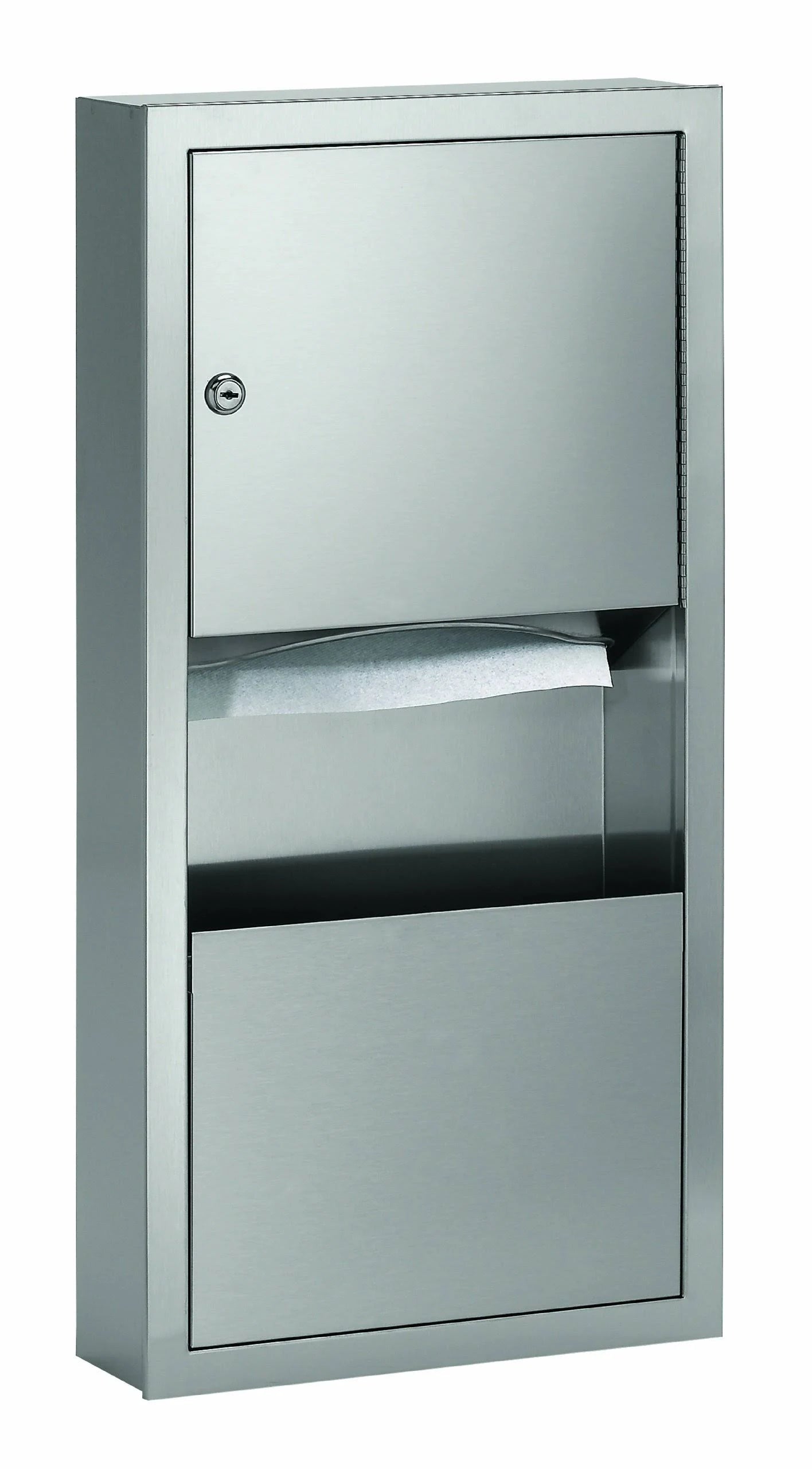 Stainless Steel Recessed Mounted Towel Dispenser/Waste Receptacle A479