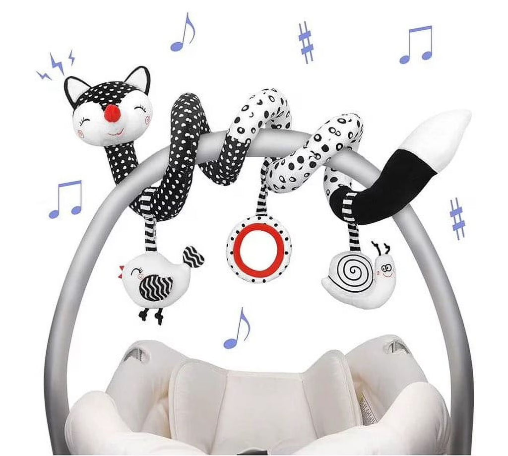 Black and White Hanging Rattle Baby Carriage Toys A8172