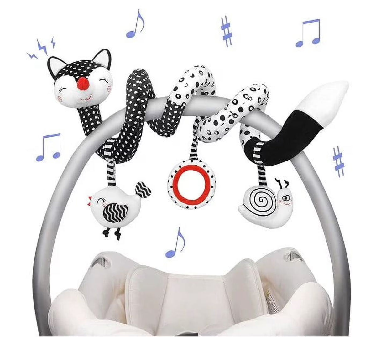 Black and White Hanging Rattle Baby Carriage Toys A8172