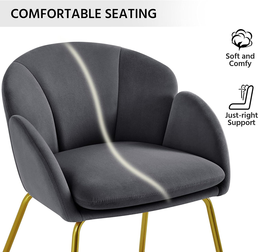 Dark Gray Velvet Barrel Accent Chair T976