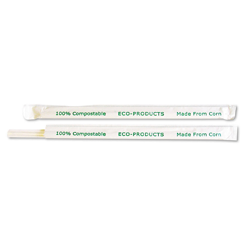7.75 Clear Wrapped Straw, 400/PK, 24 PK/CT K5859