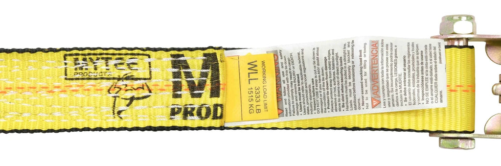 2" x 30' Ratchet Tie-Down Straps with Flat Hooks Yellow (4 Pack) J212