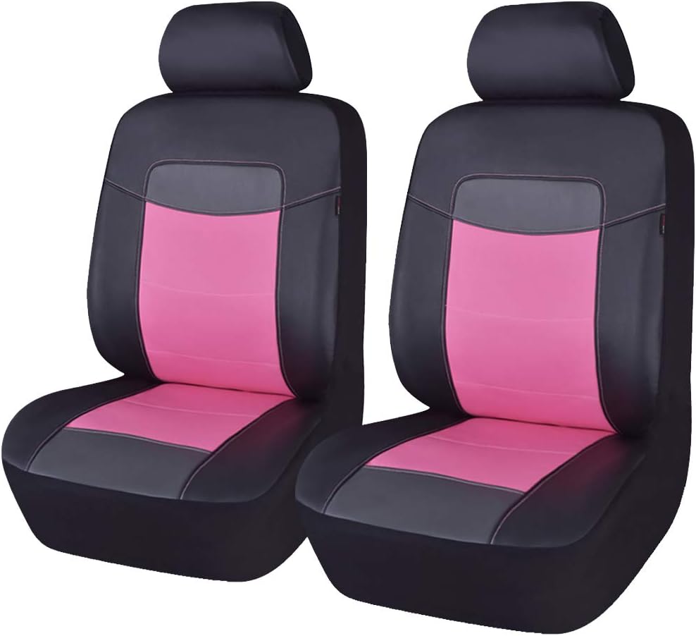 Black Leather Waterproof Car Seat Covers Full Set J356