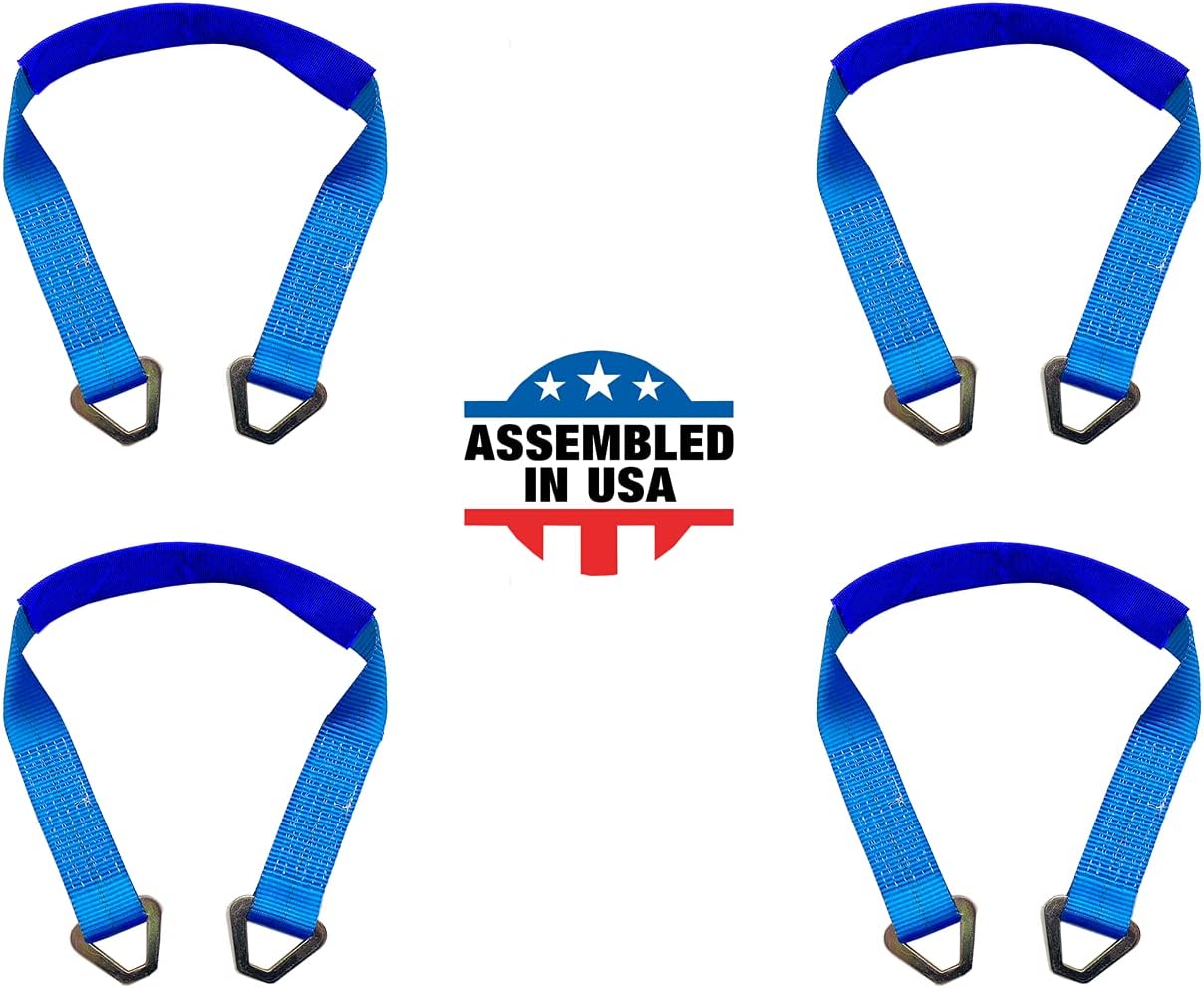 4 Pack 2 x 18 HD Off-Road Axle Straps with D Ring P446