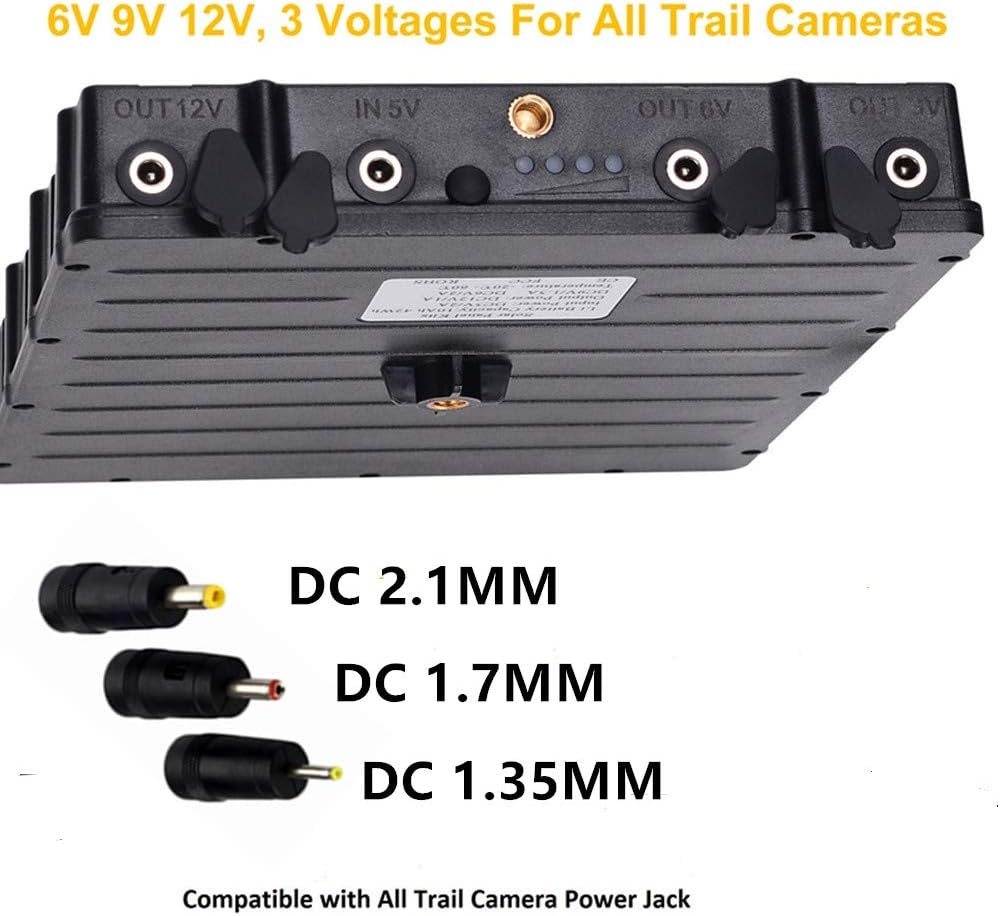 Solar Battery Charger Kit 12V/1.2A 9V/1.6A 6V/2.4A with 8000mAH Rechargeable Lithium Battery IP67 Waterproof Pack of 2 O580
