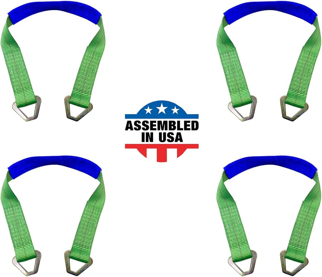 4 Pack 2 x 18 HD Off-Road Axle Straps with D Ring P446