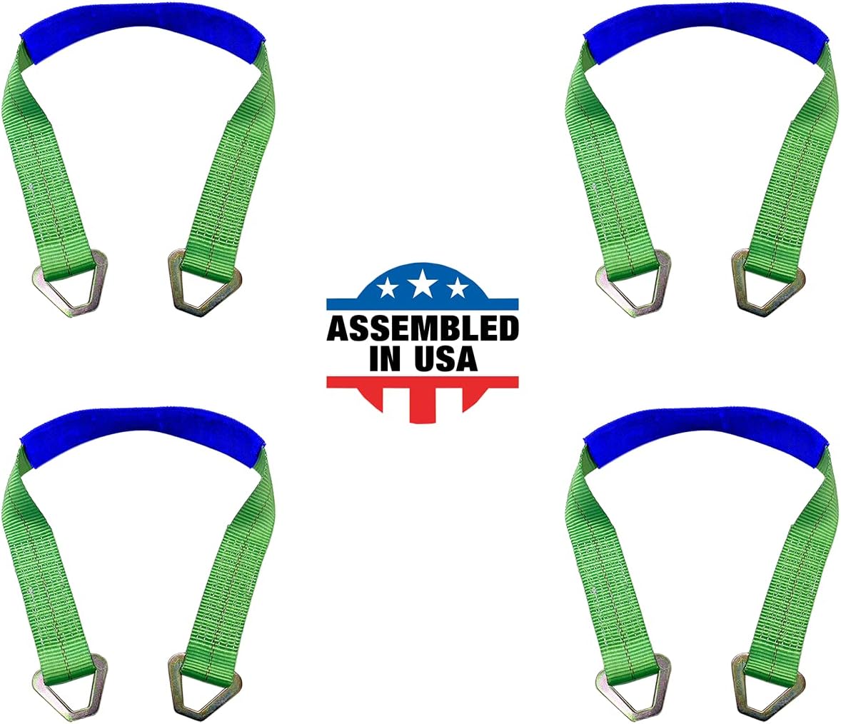 4 Pack 2 x 18 HD Off-Road Axle Straps with D Ring P446