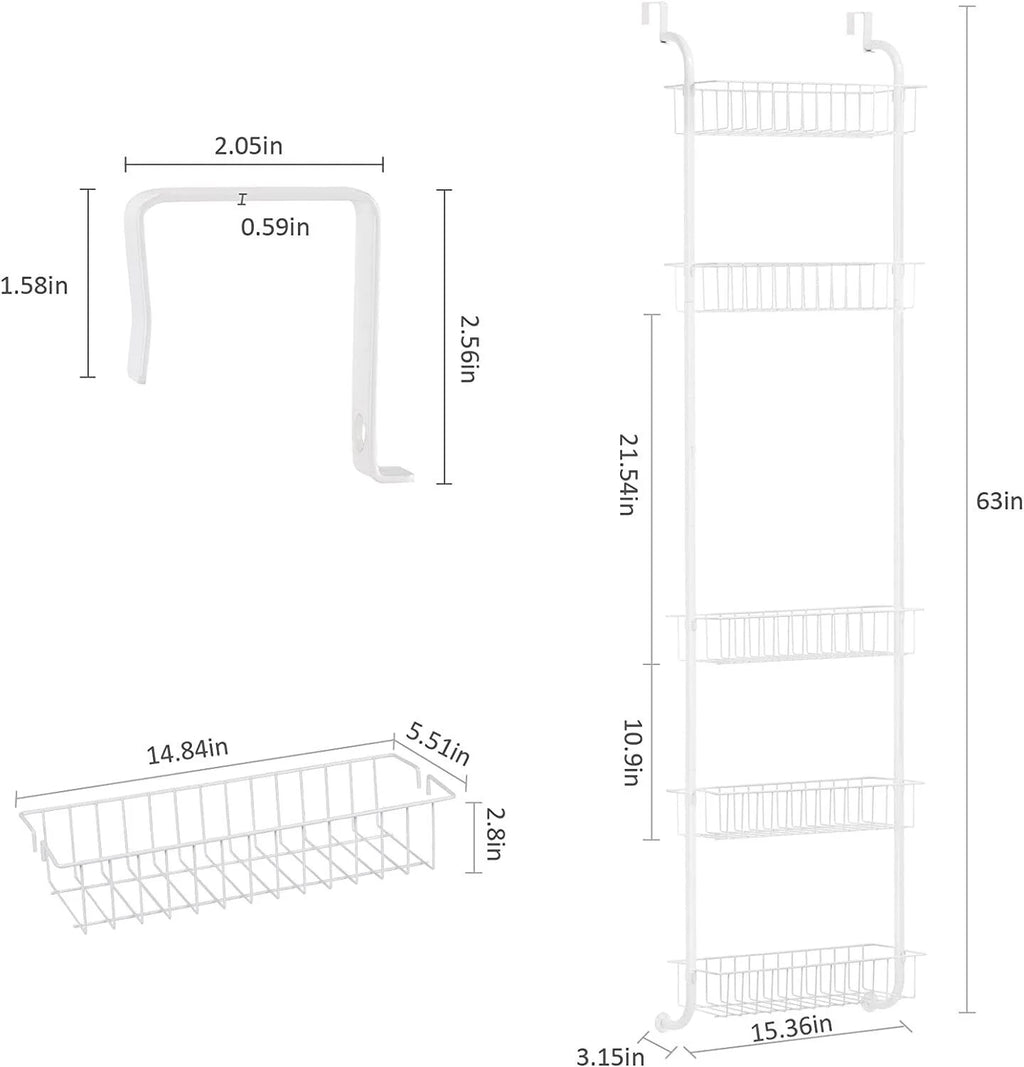 6-Tier Over The Door Pantry Organizer Rack Heavy-Duty Hanging Shelf G558