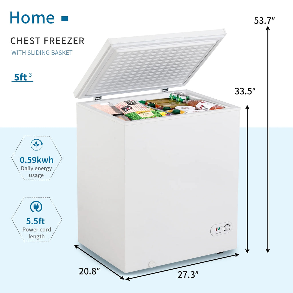 5 Cubic Feet Chest Freezer with Removable Basket E441992