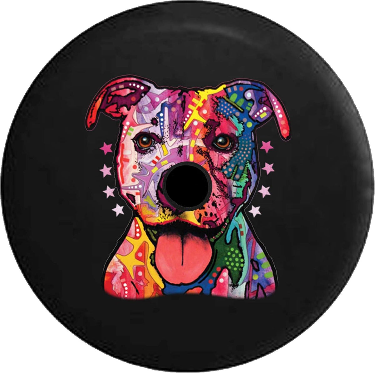 Black 32 in Spare Tire Cover with Backup Camera Hole U3472