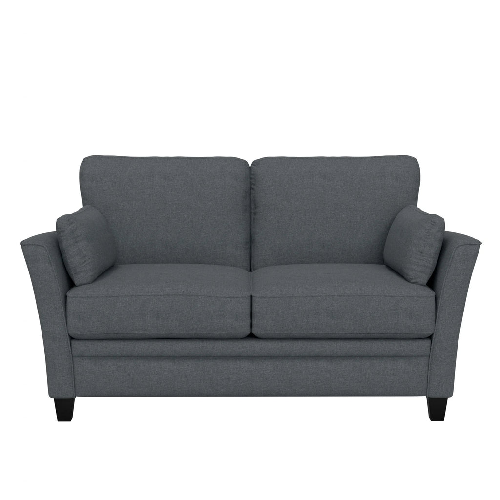 Gray Upholstered Loveseat with 2 Pillows L106