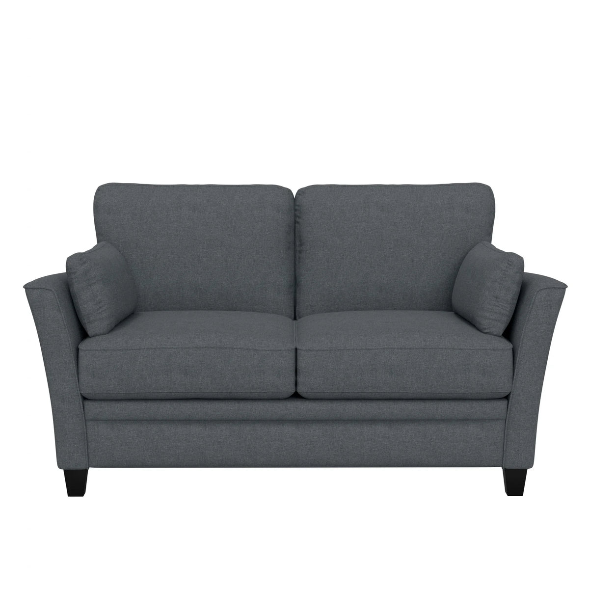 Gray Upholstered Loveseat with 2 Pillows L106