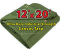 12' x 20' Green Polyester Canvas Tarp F2256