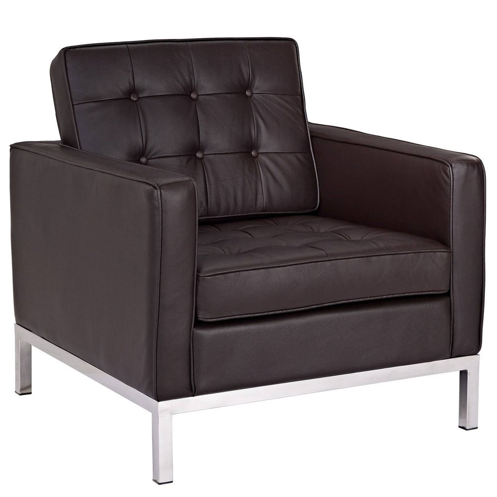 White Leather Armchair Y2151