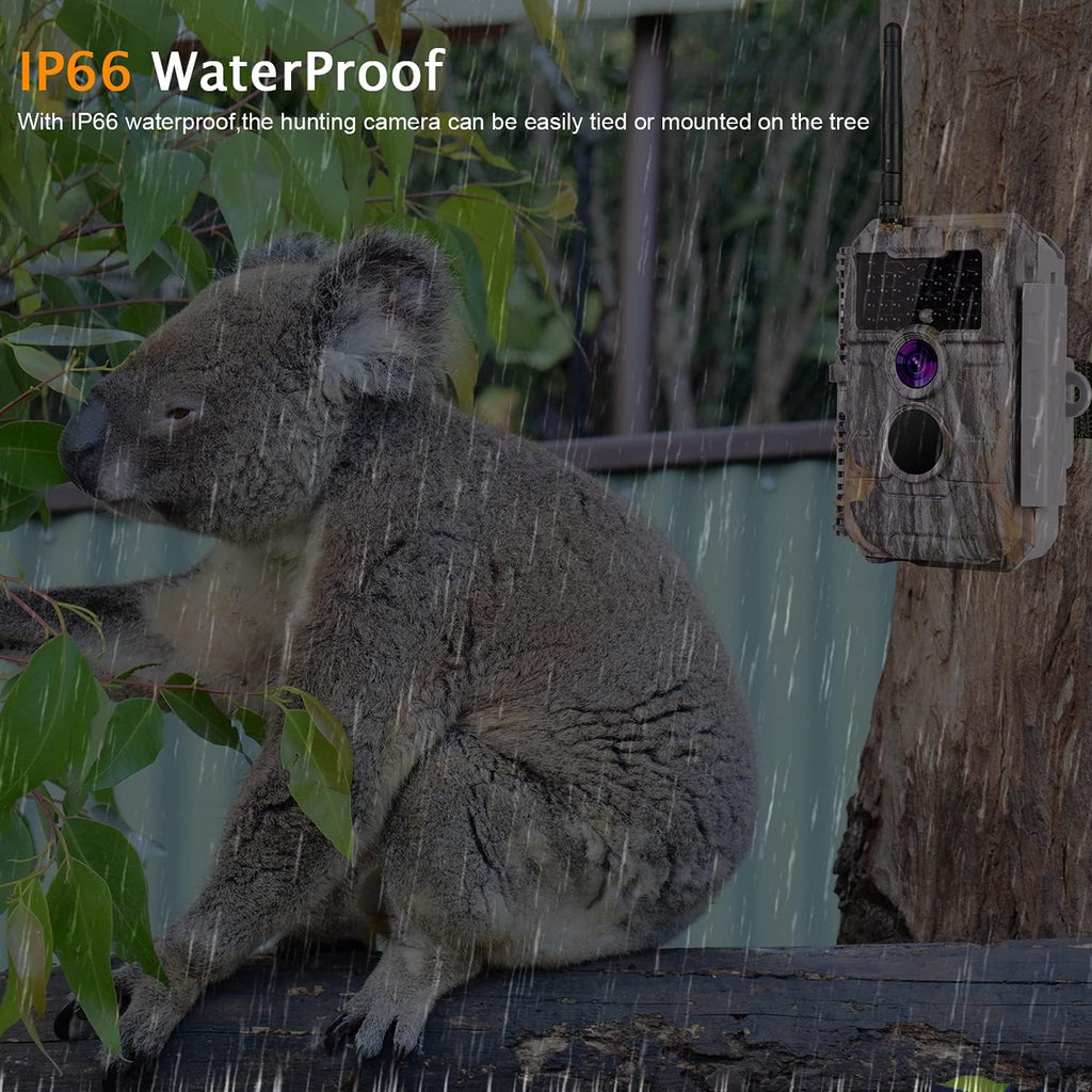 Wireless WiFi Trail Camera 24MP 1296P Night Vision No Glow Motion Activated Waterproof P390
