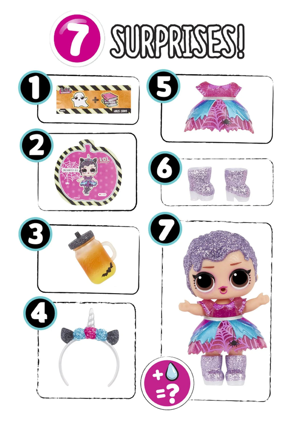 Glow-in-the-Dark Doll with 7 Surprises M990